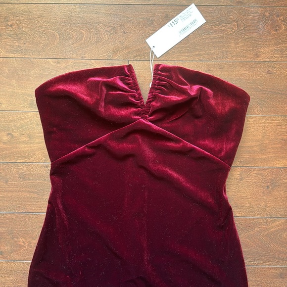 Sage The Label “Misty” Strapless Velvet Midi Dress - Picture 5 of 7